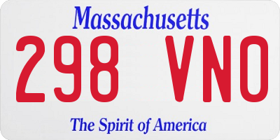 MA license plate 298VN0