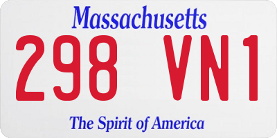MA license plate 298VN1