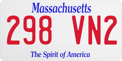 MA license plate 298VN2