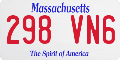 MA license plate 298VN6
