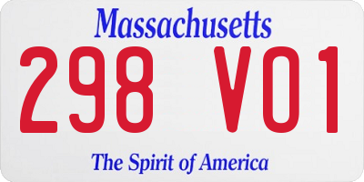 MA license plate 298VO1