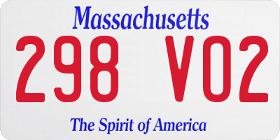 MA license plate 298VO2
