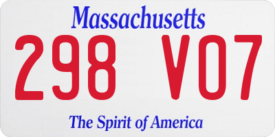 MA license plate 298VO7
