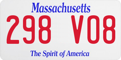 MA license plate 298VO8