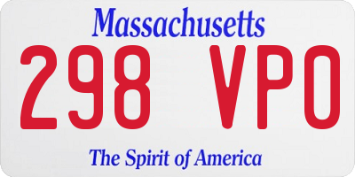 MA license plate 298VP0