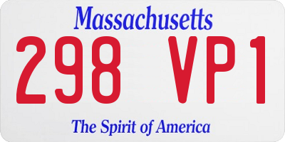 MA license plate 298VP1