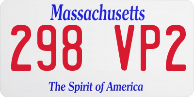 MA license plate 298VP2