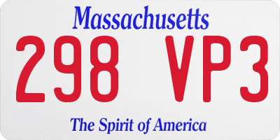 MA license plate 298VP3