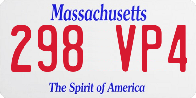 MA license plate 298VP4