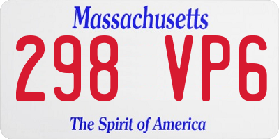 MA license plate 298VP6