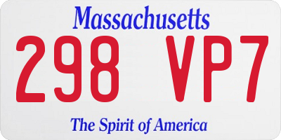 MA license plate 298VP7