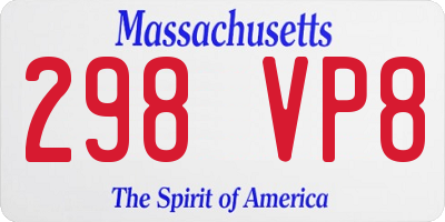 MA license plate 298VP8