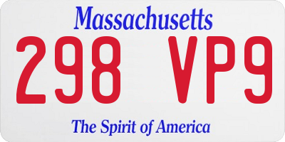 MA license plate 298VP9