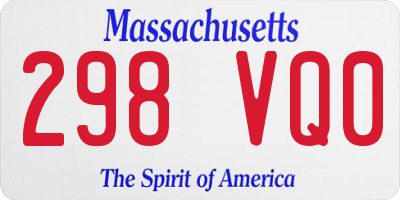 MA license plate 298VQ0