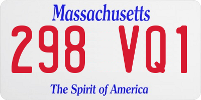 MA license plate 298VQ1