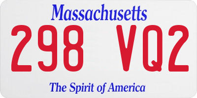 MA license plate 298VQ2