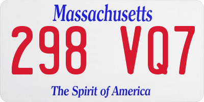 MA license plate 298VQ7