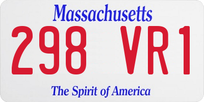 MA license plate 298VR1