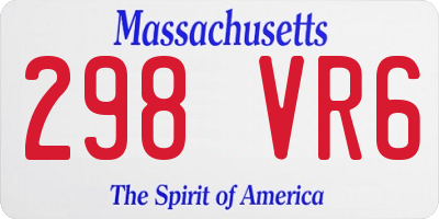 MA license plate 298VR6
