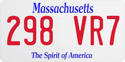 MA license plate 298VR7
