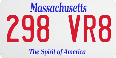MA license plate 298VR8