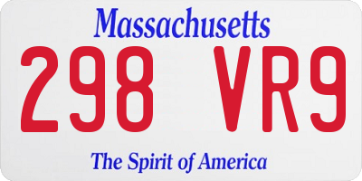 MA license plate 298VR9
