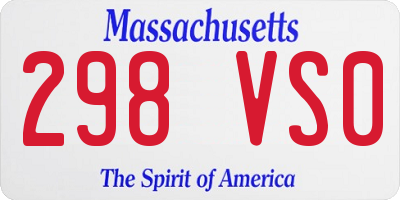 MA license plate 298VS0