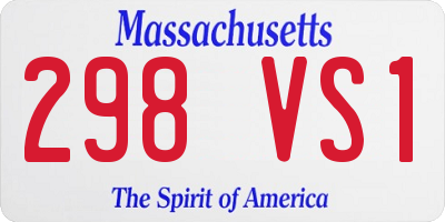 MA license plate 298VS1