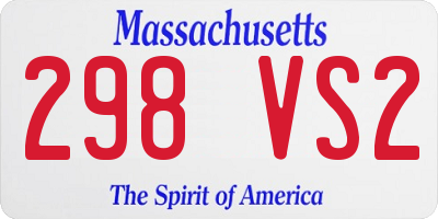 MA license plate 298VS2