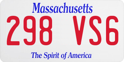 MA license plate 298VS6