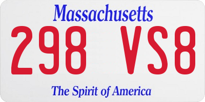 MA license plate 298VS8