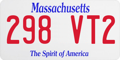 MA license plate 298VT2