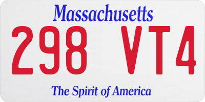 MA license plate 298VT4