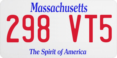 MA license plate 298VT5