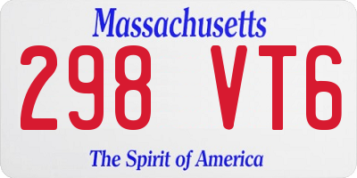 MA license plate 298VT6