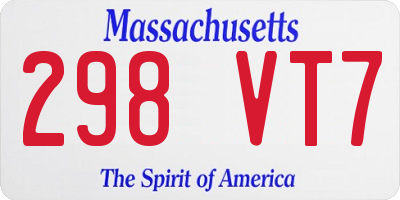MA license plate 298VT7