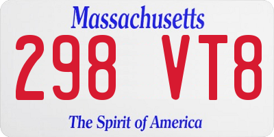 MA license plate 298VT8