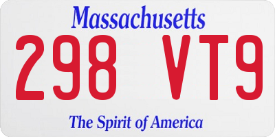 MA license plate 298VT9