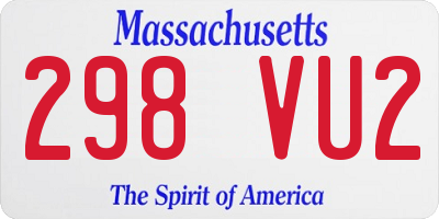 MA license plate 298VU2