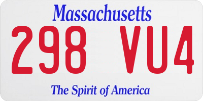 MA license plate 298VU4