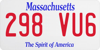 MA license plate 298VU6