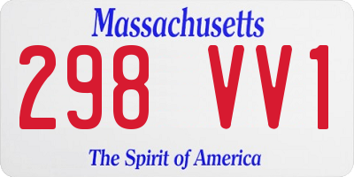 MA license plate 298VV1