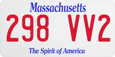 MA license plate 298VV2