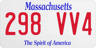 MA license plate 298VV4