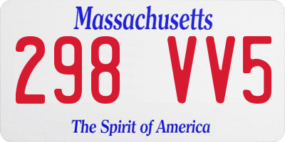 MA license plate 298VV5