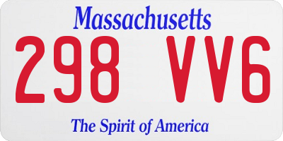 MA license plate 298VV6