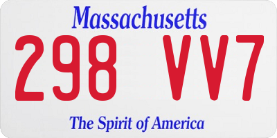 MA license plate 298VV7