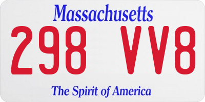 MA license plate 298VV8