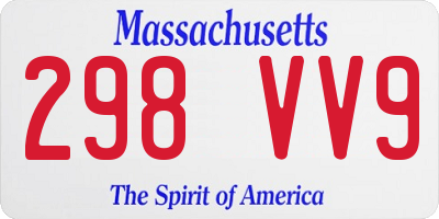 MA license plate 298VV9