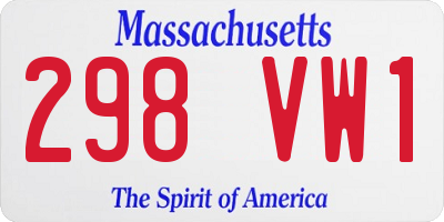 MA license plate 298VW1
